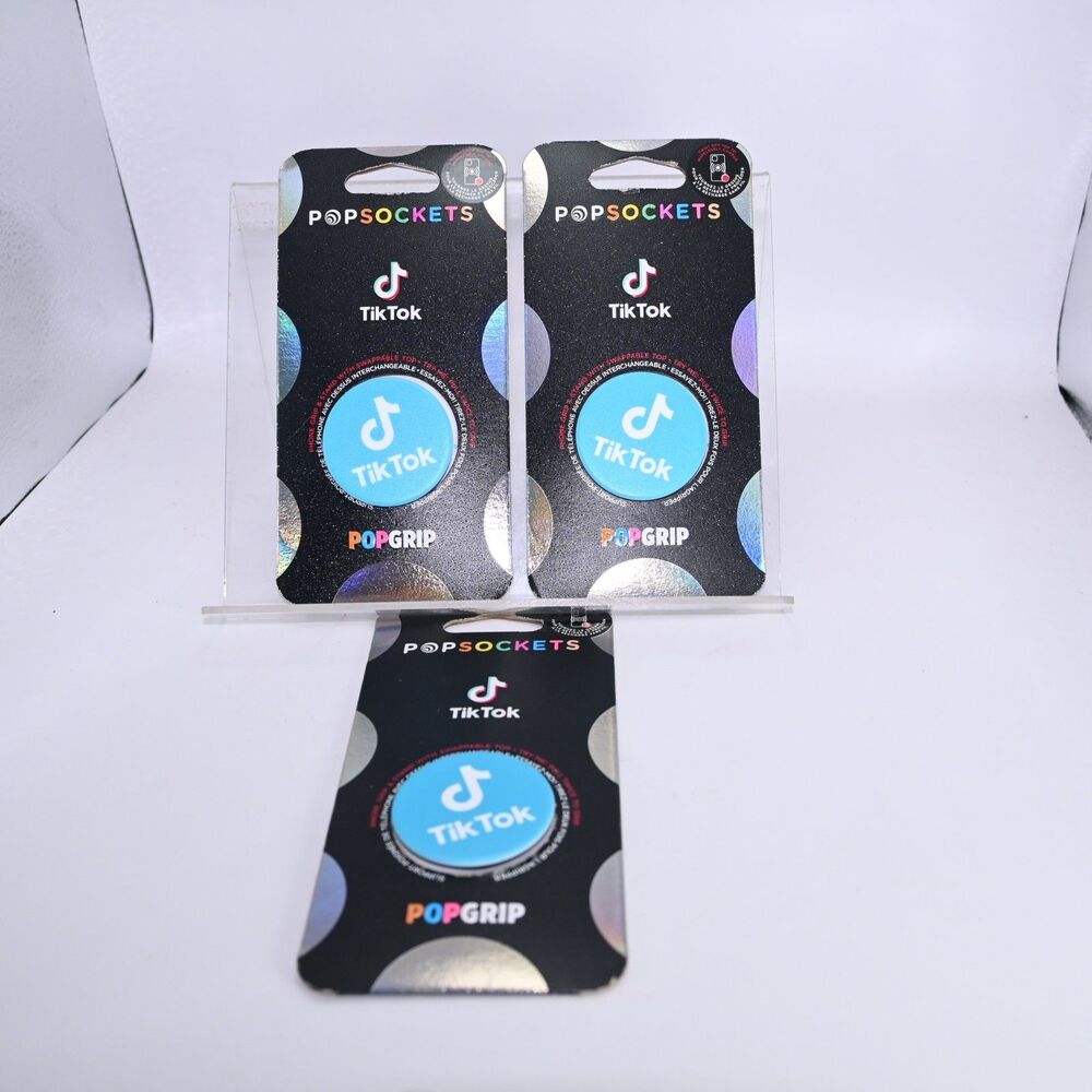 Pop Sockets Tik Tok Pop grip blue and white interchangeable tops (3)